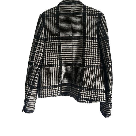 Theory houndstooth open front sample wool blazer sz S - Picture 2 of 6